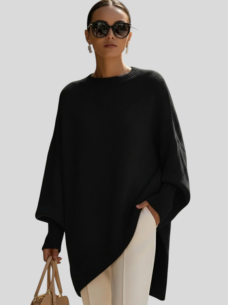 Lucija – Oversize Poncho-Sweater – Den Perfekte Kombination Af Trend Og Komfort