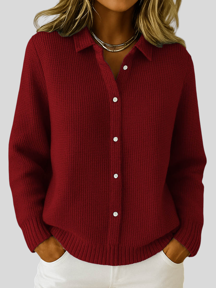 Elena – Elegant Klassisk Cardigan Med Blød Strik