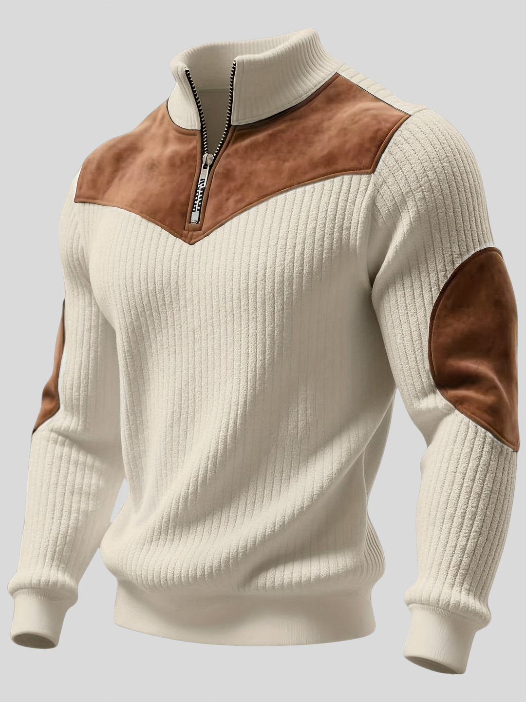 Kortez – Afslappet Striktrøje med Halv Lynlås