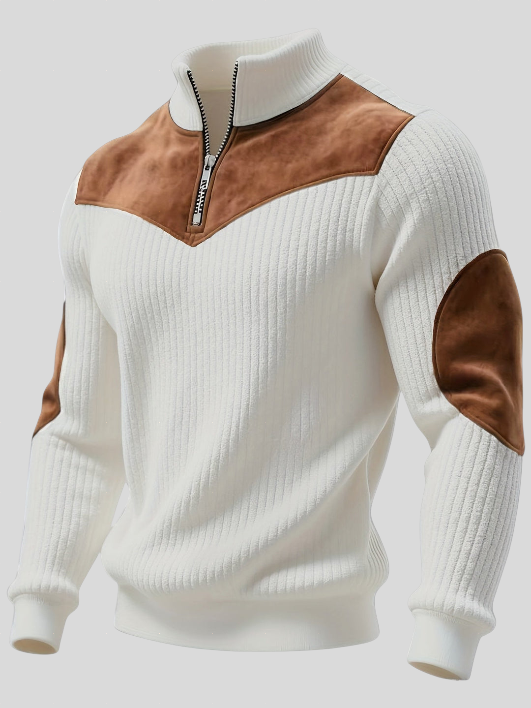 Kortez – Afslappet Striktrøje med Halv Lynlås